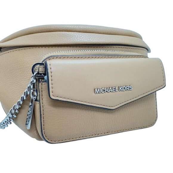❤️Michael Kors Bag Purse Maisie 2 In 1 Waist Pack Fanny Belt MK Tan Travel Tan - Picture 3 of 5